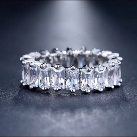Eternity ring silver diamond - Picture 2 of 4